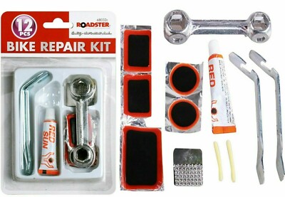 12pc BIKE REPAIR KIT Bicycle Cycle Inner Tube Puncture Tyre Patch Glue Tool
